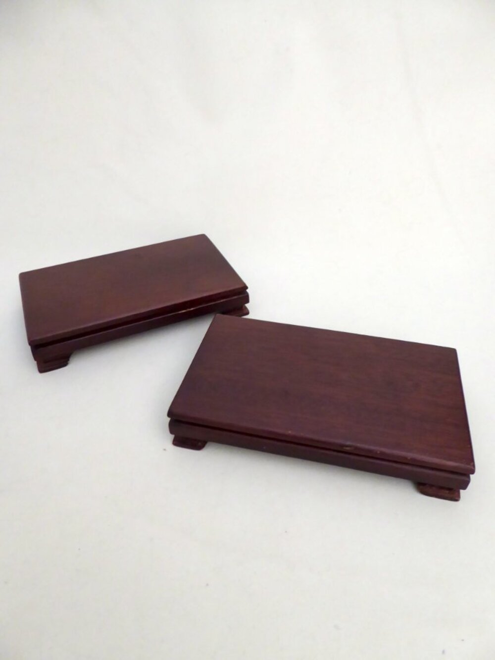 6” VINTAGE WOOD DISPLAY RISERS BASES STANDS LOT OF 2